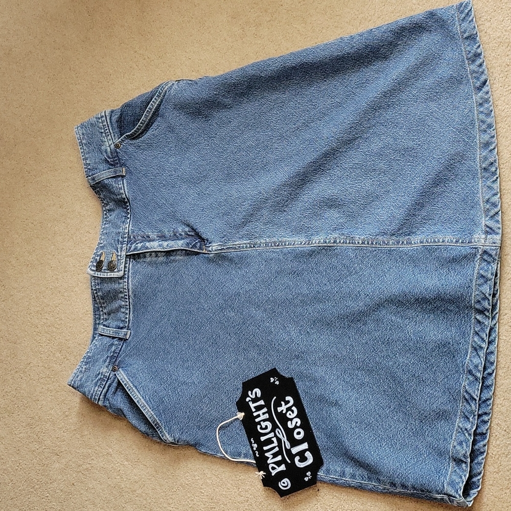 Crazy Horse Denim Skirt 14 by Liz Claiborne Medium Wash